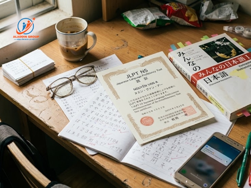 Bổ sung chứng chỉ tiếng Nhật JLPT N5 là yếu tố then chốt giúp hoàn thiện hồ sơ cần bằng gì để du học Nhật Bản.