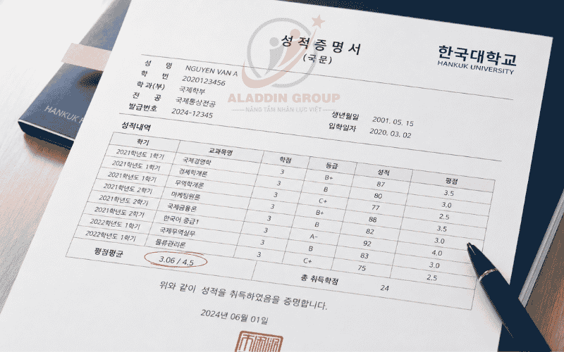 Điều kiện điểm chuyên cần và GPA bắt buộc khi làm thủ tục gia hạn visa D2 Hàn Quốc.