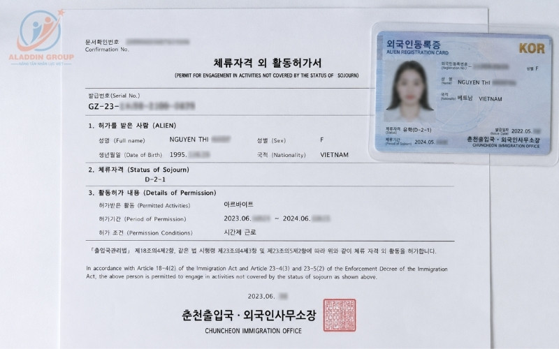 Chi tiết hồ sơ và thủ tục xin giấy phép đi làm thêm ở Hàn Quốc dành cho du học sinh D2, giúp các bạn an tâm vừa học vừa làm hợp pháp.