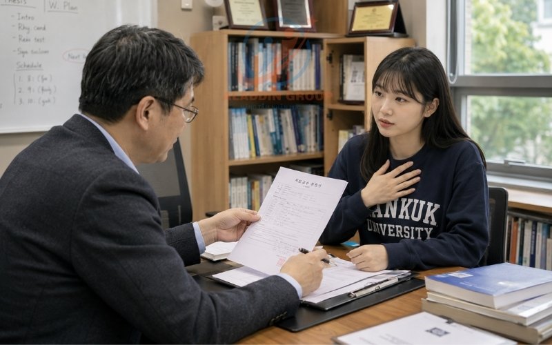 Hướng dẫn giải trình nợ môn và xin giấy bảo lãnh của giáo sư khi làm thủ tục gia hạn visa D2 khó.